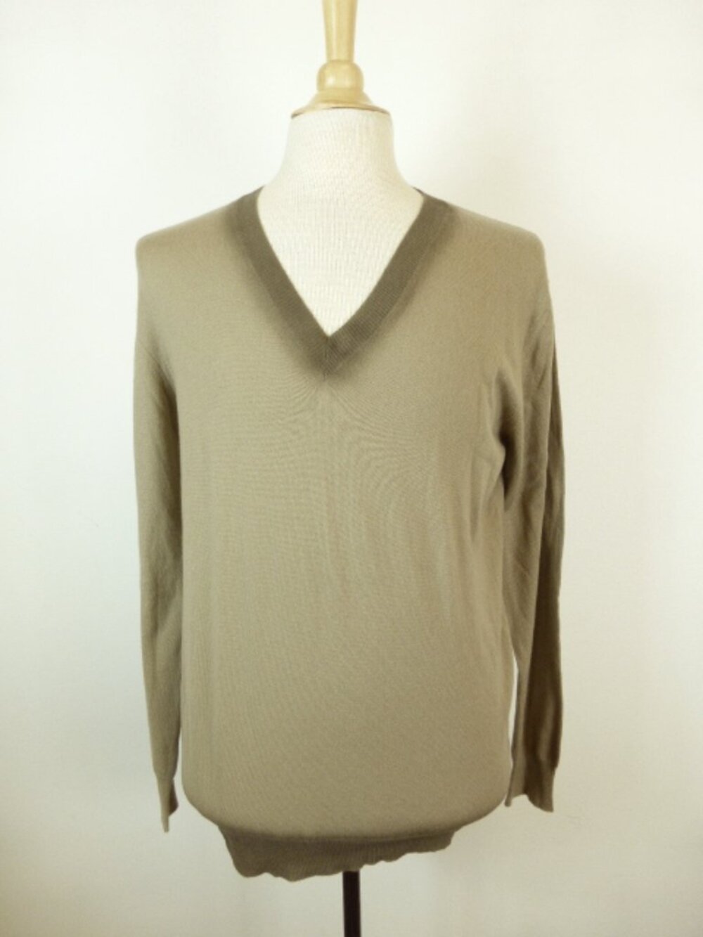 MARC JACOBS 100% CASHMERE tan brown ombre v neck SWEATER retro Italy L